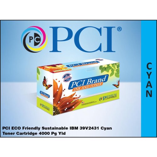 PCI® Brand IBM 39V2431 1824 Cyan Toner Cartridge 4K Yield (39V2431-PCI)