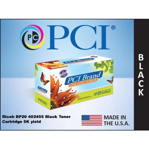 apparatus Lover priest PCI Brand Premium Compatibles Ricoh 402455 BP20 Black Toner Cartridge 5K  Yield Made in the USA 402455PC