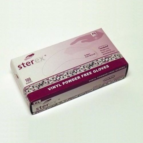 Sterex Gloves 100 count Latex-Free SMALL Vinyl Powder Free Gloves Disposable