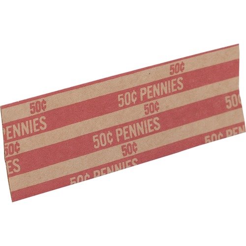 Sparco Coin Wrapper, 60 lb., Pennies, .50, 1000/PK, Red (SPRTCW01)