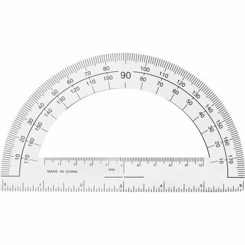 6-Inch Long Clear Sparco Plastic Protractor SPR01490 