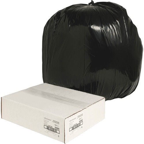 Nature Saver 00990 Black 45 Gallon Trash Can Liners NAT00990