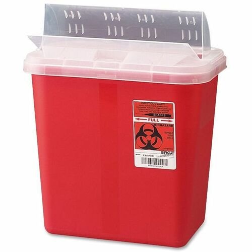 Covidien™ 2 Gallon Red Multi-purpose Sharps Container Sharps-A-Gator™  Sliding Lid