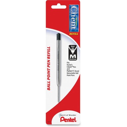 Refill for Parker Retractable Gel Ink Roller Ball Pens, Medium Conical Tip,  Black Ink, 2/Pack