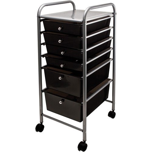 Seville Classics 15-Drawer Organizer Cart - Black