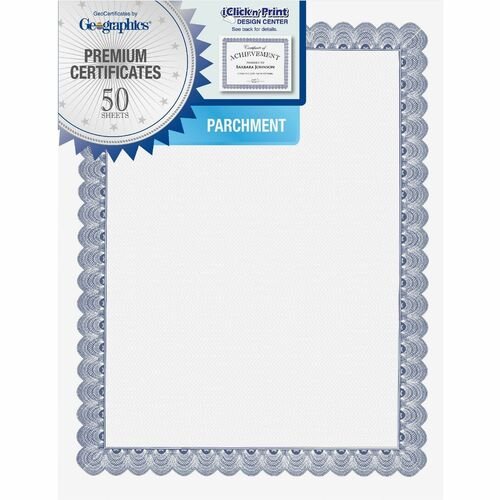 Geographics GEO20008 Parchment Paper Certificates, 8-1/2 x 11