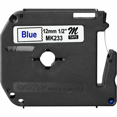 Brother P-Touch M Series Tape Cartridge, 1/2W, Blue on White