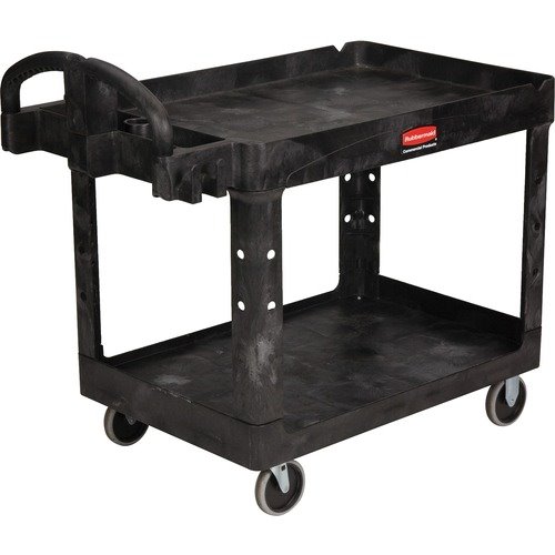 Rubbermaid Commercial Utility Cart - trolley - 2 shelves - black -  RCP450088BK - Medical & Utility Carts 