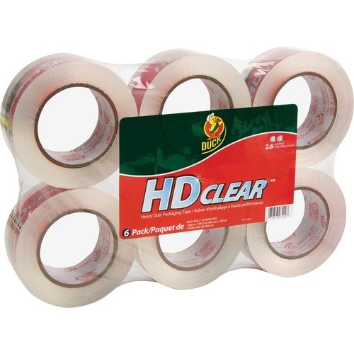 Duck Heavy-Duty Carton Packaging Tape, 1.88 x 55yds, Clear, 6