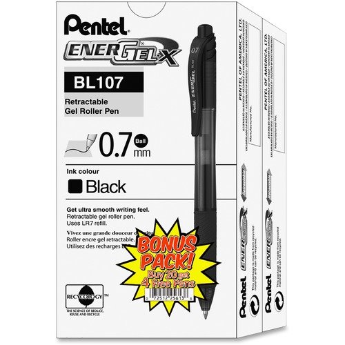 EnerGel RTX Refillable Liquid Gel Pen, 0.7mm, Black Ink 3-pk – Pentel of  America, Ltd.
