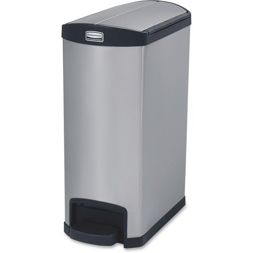 13 gal. Slim Trash Can, White