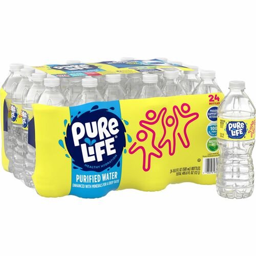 Pure Life Purified Bottled Water, 8 Ounce, 24-pack