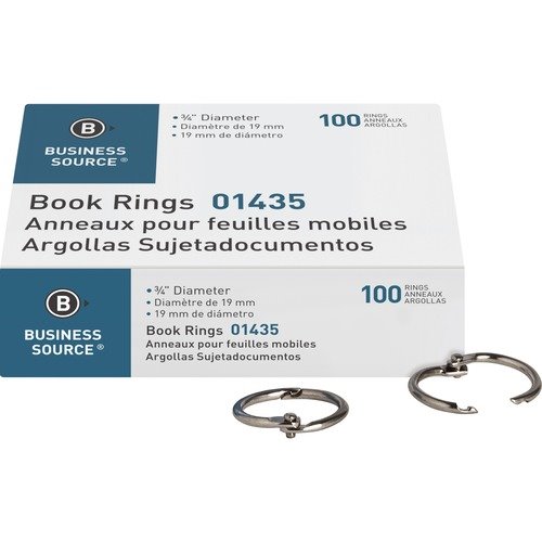 Onderscheiden code maagd Business Source Book Ring, 3/4" Diameter, 100/BX, Silver BSN01435