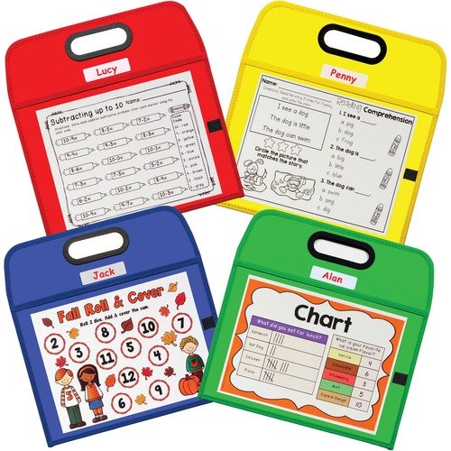 Cli Dry Erase Pockets, Assorted Colors - 10 pockets