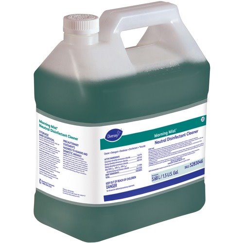 Diversey Disinfectant Cleaner, Morning Mist, 1.5 Gallon, 2 Ct, Blue 