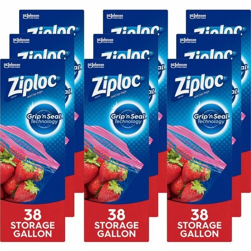 Ziploc® Storage Bags, Easy Open, Smart Zip, 1-Gallon, 342/Ct, Clear ...