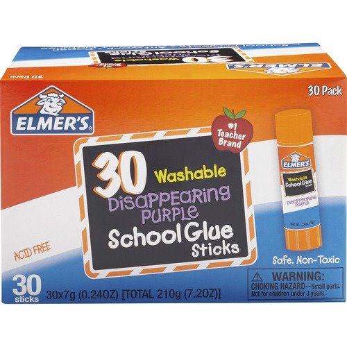 Elmer's Disappearing Purple School Glue Sticks, Washable, Jumbo