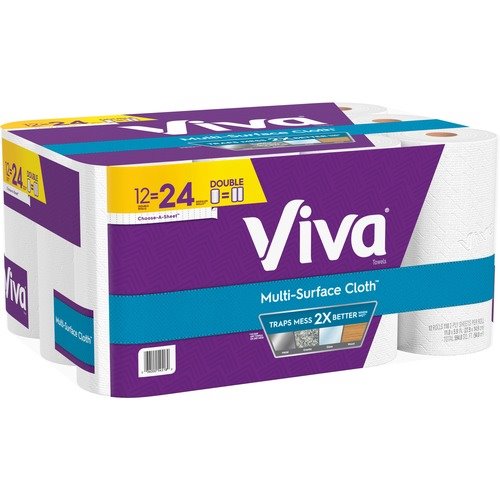 Viva Multi Surface Kitchen Cloth Paper Towels 12 Rolls KCC54518   1074487493.JPG