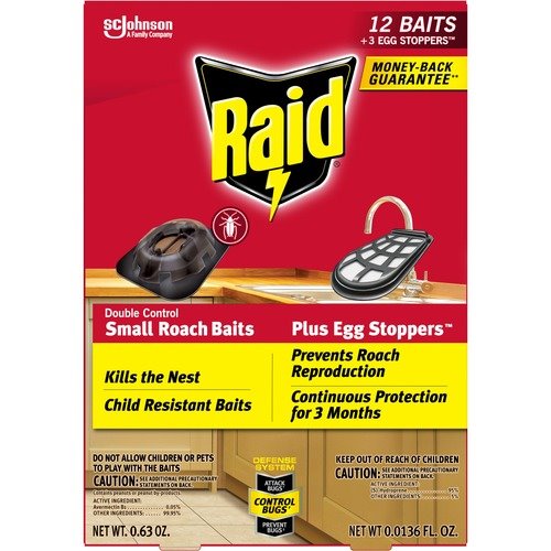 2 Packs of Raid Double Control Small Roach Baits 12 Per Box ~ 24