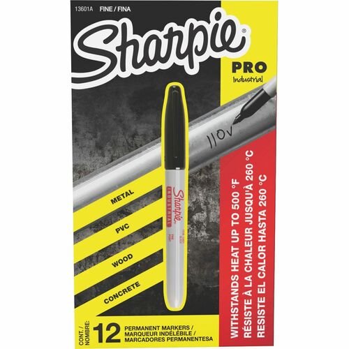 Sharpie® Fine-Point Markers - Black, Box of 12