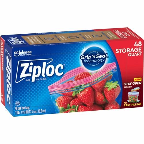 Ziploc SC Johnson Ziploc® Stand-Up Storage Bags, 1 quart Capacity, Blue ...