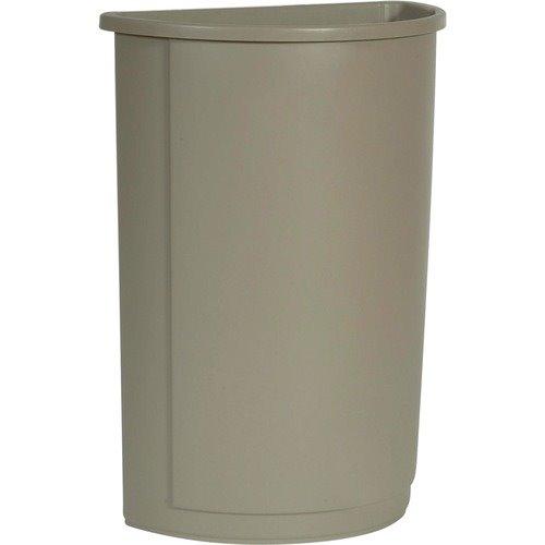 Rubbermaid FG352000BEIG Untouchable 21 Gallon Beige Half Round Trash Can