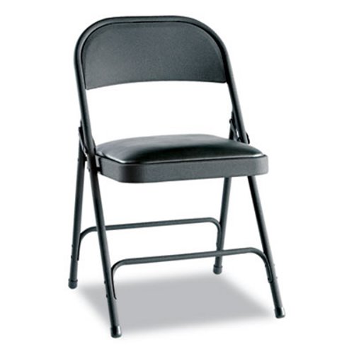 Alera Steel Folding Chair With Two Brace Support Graphite Seat