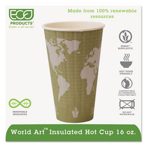 16 Oz Tan Details about   Eco-products World Art Insulated Hot Cups 600/carton 