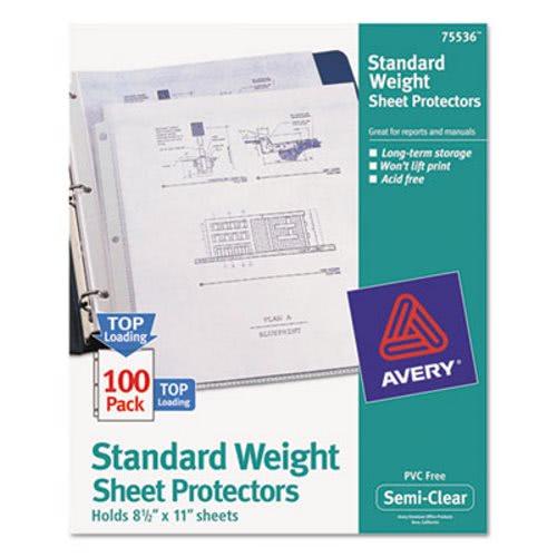 Avery Top Load Polypropylene Sheet Protectors Letter Semi Clear