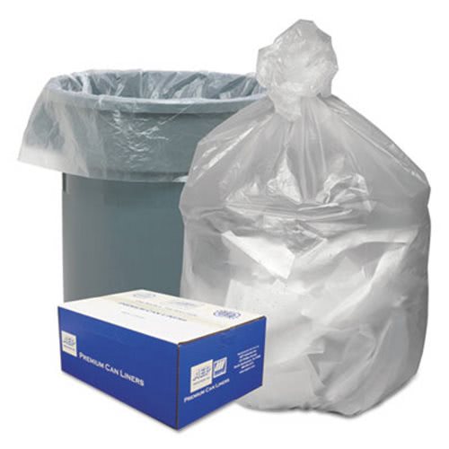 55-60 Gal. High Density Clear Trash Bags, 17 Mic
