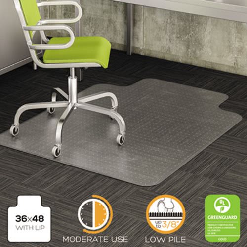 Office Chair Mat for Carpeted Floors Medium-Pile 48x52 with Lip Desk Chair Mat for Carpet Clear PVC Mat in Different Thicknesses and Sizes for Every Pile Type 
