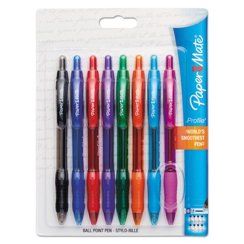 BIC 6 pcs Retractable Ballpoint Pen 1mm Multicolor Ink Blue Barrel