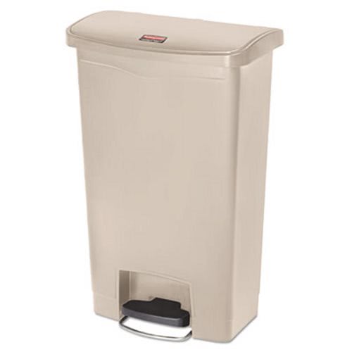 Rubbermaid Slim Jim Container 13 Gallon End Step-On Beige Resin