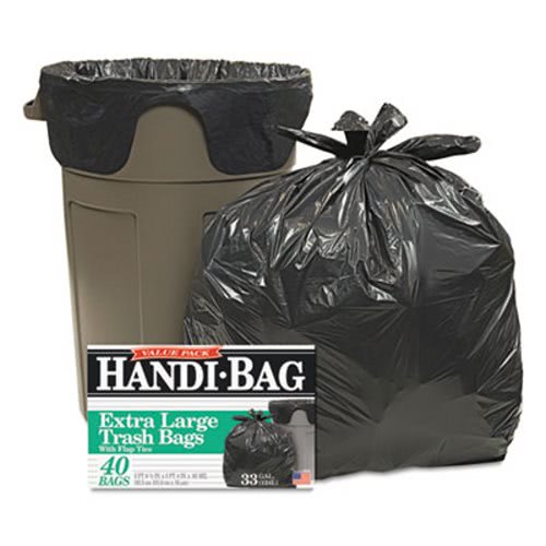 Trash Bags 33 Gallon Large Black Garbage