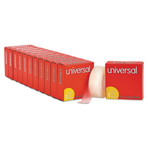 Universal UNV83412 3/4 x 1000 Clear Write-On Invisible Tape - 12/Pack