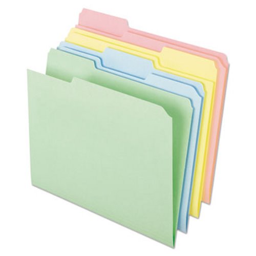 Pendaflex Pastel Color File Folders 1/3 Cut Top Tab Letter Assorted 100/Box