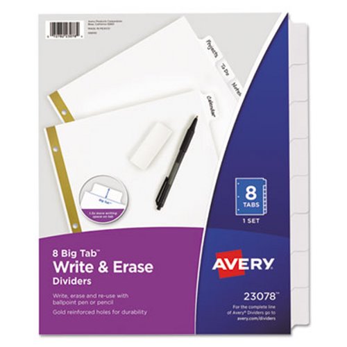 Avery Dennison Ave-11112 Worksaver Big Tab Insertable Divider 8 X for sale online 