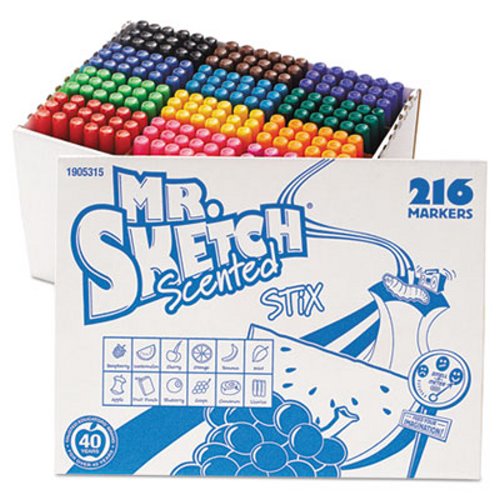 Mr. Sketch Scented Stix Watercolor Markers Fine Point 12 Colors 216/Set