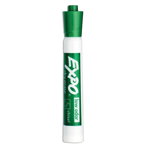 Expo 80004 Green Low-Odor Chisel Tip Dry Erase Marker - 12/Pack