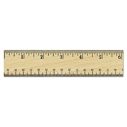 Universal Flat Wood Ruler Wdouble Metal Edge 12 Clear Lacquer