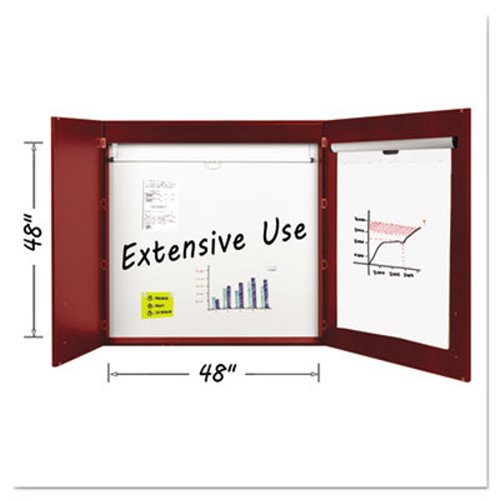 Mastervision Conference Cabinet Porcelain Magnetic Dry Erase 48