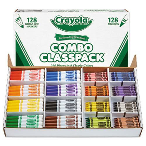 Crayola Bulk Markers and Crayons 256 Count Classpack