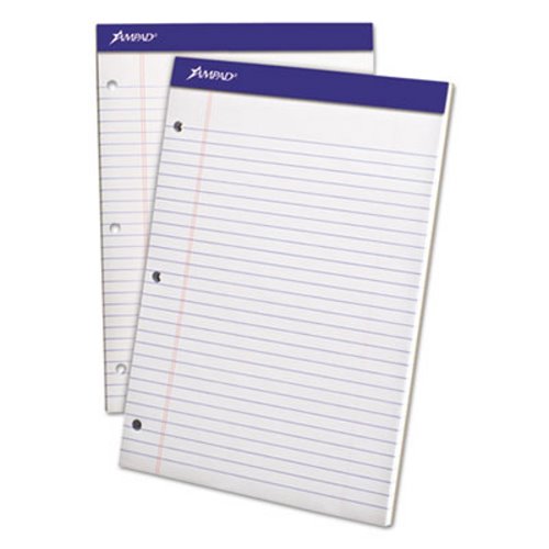 Ampad Evidence Dual Ruled Pad, Legal/Wide Rule, 8-1/2 x 11-3/4, White ...