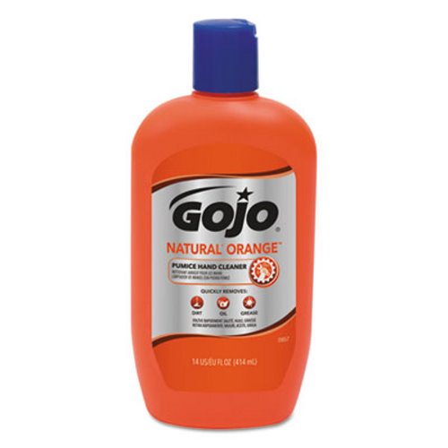 Gojo 095504 Natural Orange Pumice Hand Cleaner, 4 Pump Bottles 