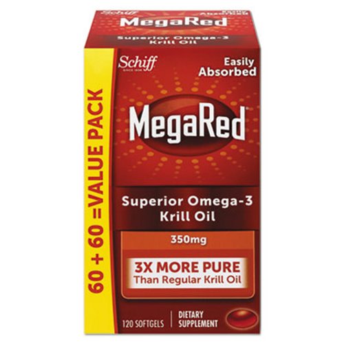 MegaRed Omega-3 Krill Oil Softgel Supplements, 120/Bottle (MEG95330EA)