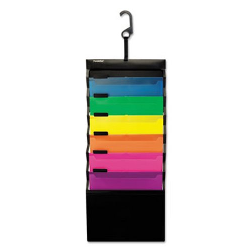 5 Pack, Retractable Hooks 35 Pocket Plastic Hanging File Folders Letter Size,Accordian File Organizer/Expanding File Folder Filing Cabinet,Accordion Document Flies Rainbow Labels,Expandable File Box 