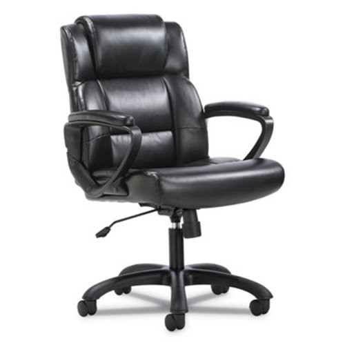 black leather look office chair