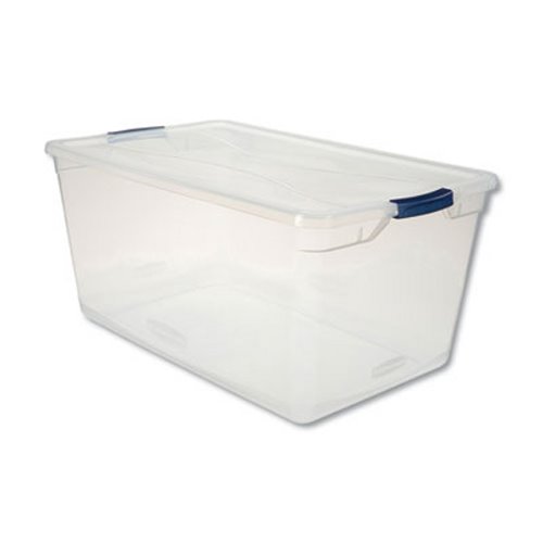 Rubbermaid Clever Store Basic Latch Storage Bin with Lid - Clear