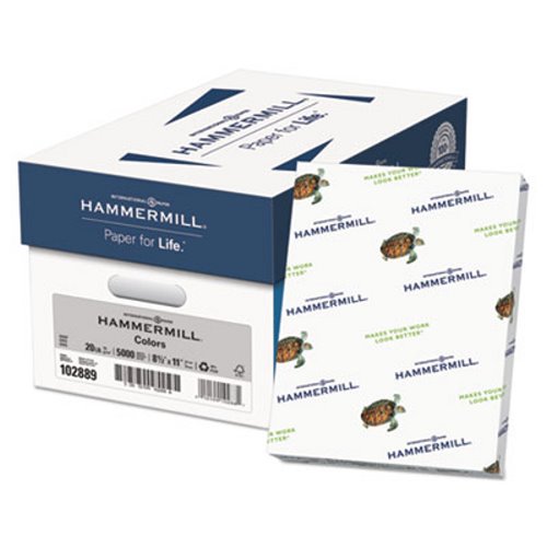 20lb 500 Sheets/Ream Hammermill 102889 Recycled Colored Paper Gray 8-1/2 x 11 