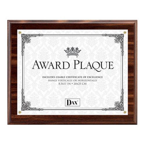 Dax Award Plaque Woodacrylic Frame Fits Up To 8 12 X 11 Walnut Daxn15818t